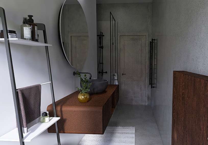 Render del bagno, Via Ginestre